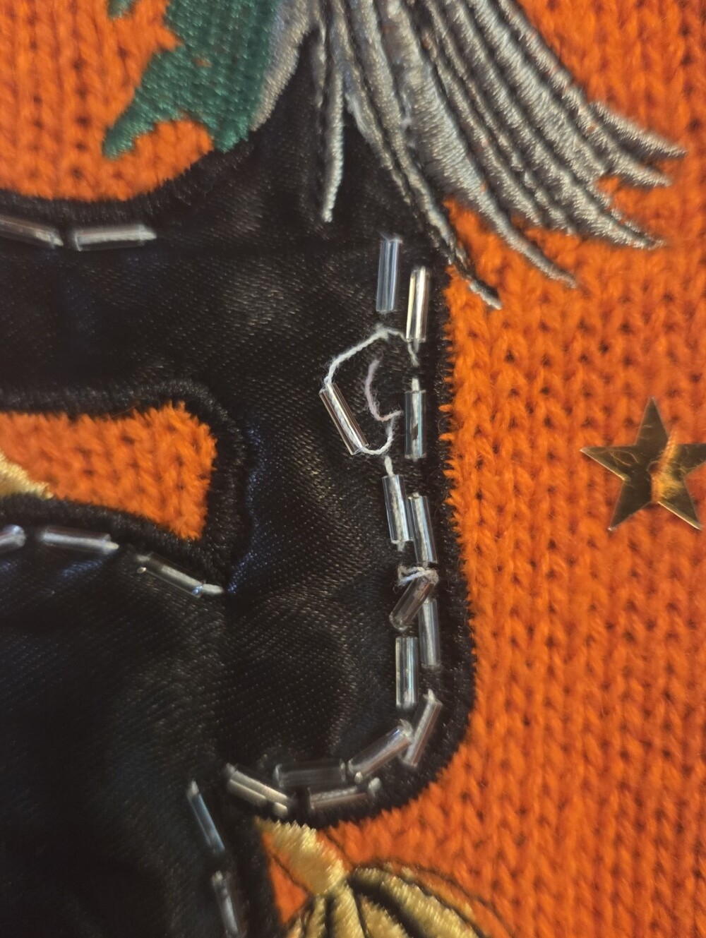 BASIC EDITIONS Vintage Embellished Halloween Sweater Vest Large - Picture 6 of 7